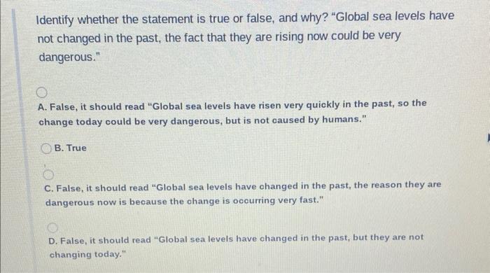 Prior To 1900 Sea Levels Rose At Maximum Per Year Since 1900 Sea Levels Have Risen Per Year A 2 3 M 0 5 M B 1 3 In 2