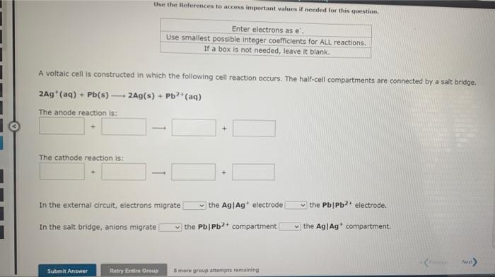 Use The References To Access Important Values If Needed For This Question Enter Electrons As E Use Smallest Possible In 1
