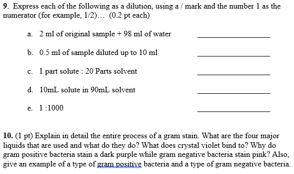 9 Express Each Of The Following As A Dilution Using A Mark And The Number 1 As The Numerator For Example 1 2 0 2 1