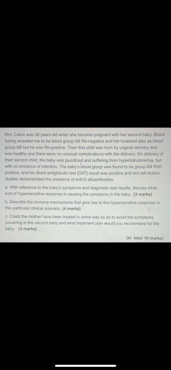 Mrs Caton Was 38 Years Old When She Became Pregnant With Her Second Baby Blood Typing Revealed Her To Be Blood Group A 1