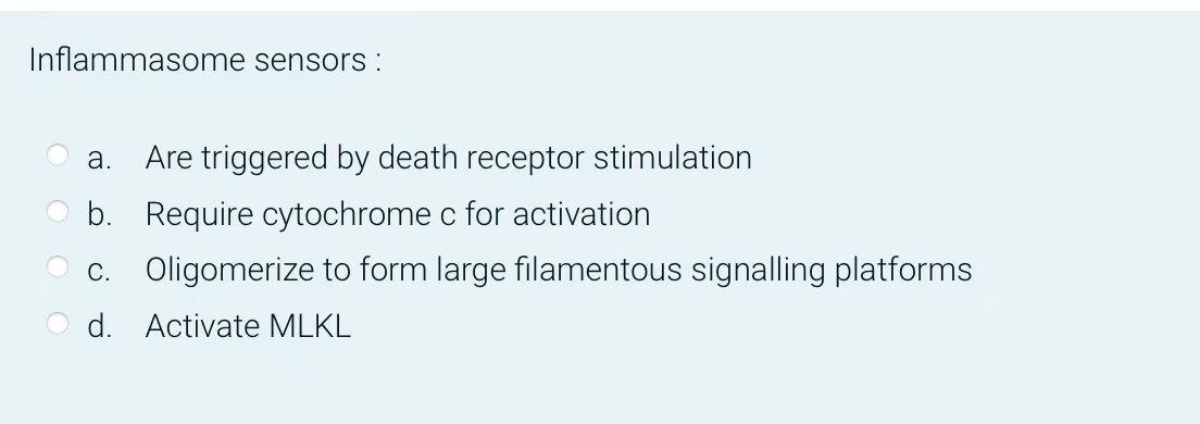 Inflammasome Sensors A Are Triggered By Death Receptor Stimulation B Require Cytochrome C For Activation C Oligomeri 1