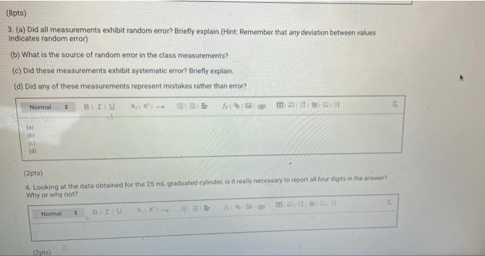 Data And Report Submission Introduction To Laboratory Measurements Precision Accuracy And Errors Introduction To Lab 3