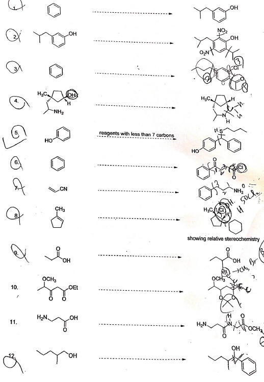 Show Retrosynthesis And Synthesis For Each Problem Each Problem May Require Mutiple Reaction 1