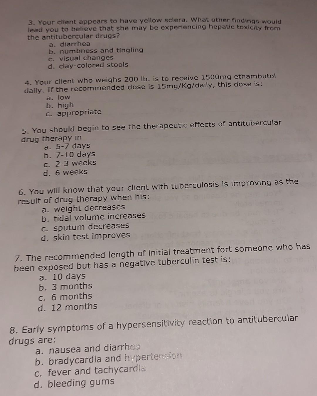 1 Today The Recommended Length Of Initial Treatment For Tb Is Months 2 The Primary Drugs Used For Initial Treatment 3