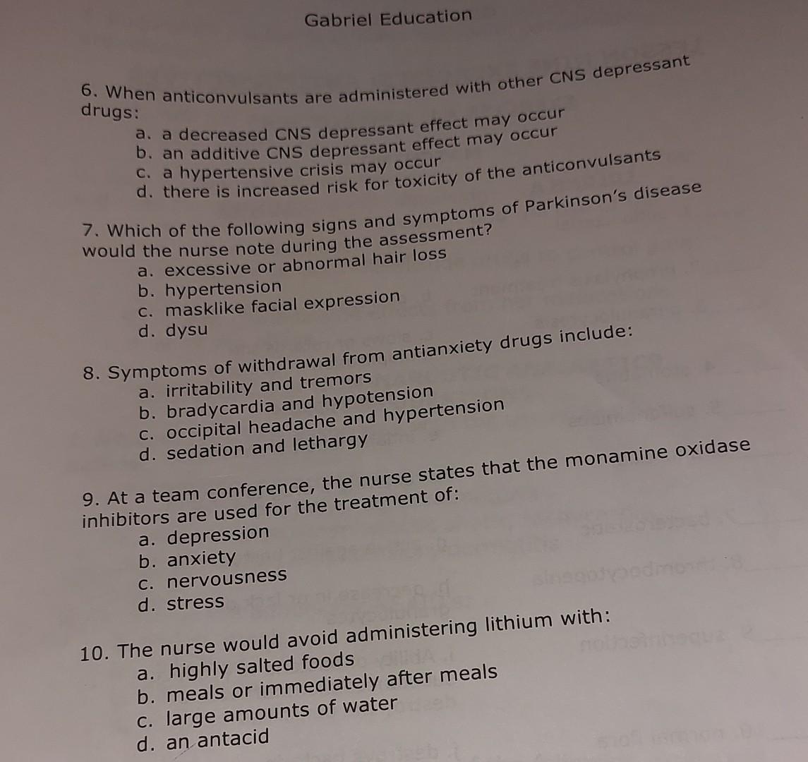 Lesson Five Exercises Endocrine Exercise 1 Diabetes Quiz From A Patient Education Tool 1 Polyuria Is A Symptom Of 6