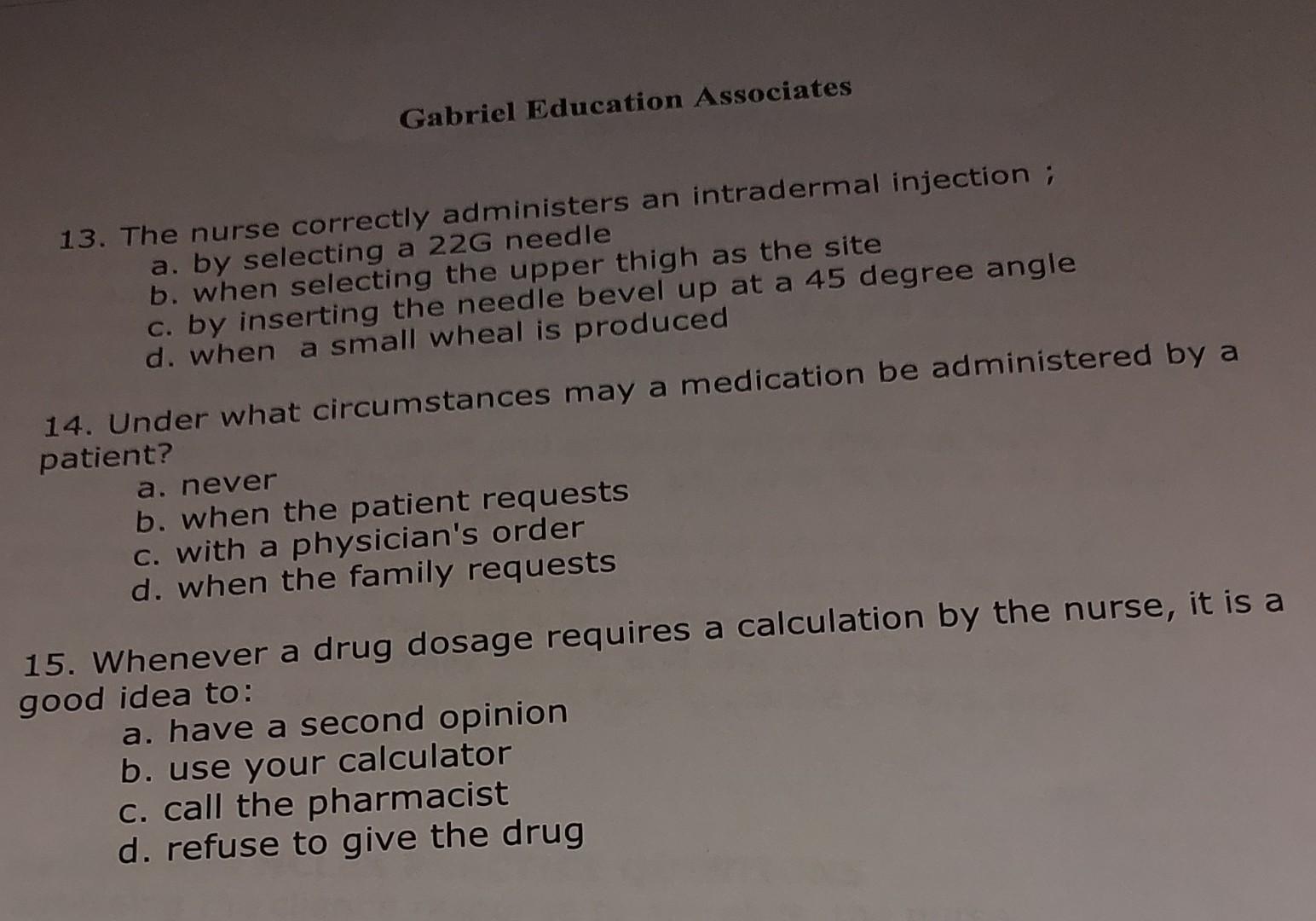Exercise 8 Nclex Practice Questions 1 In Assessing The Client S Response To Narcotics The Nurse Understands That Mor 2