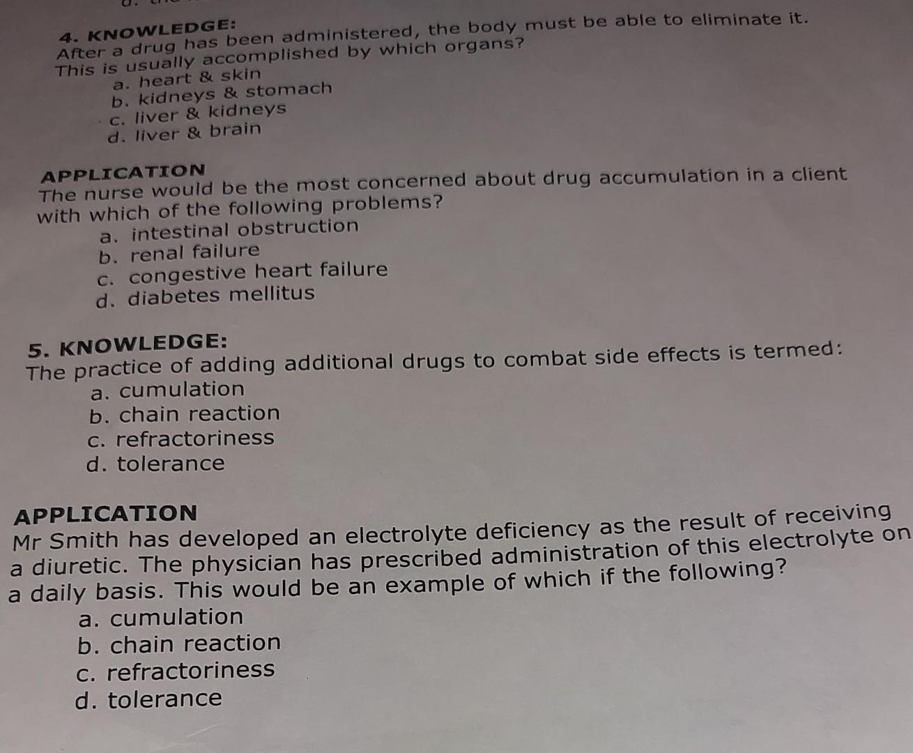 Exercise 8 Nclex Practice Questions 1 In Assessing The Client S Response To Narcotics The Nurse Understands That Mor 3