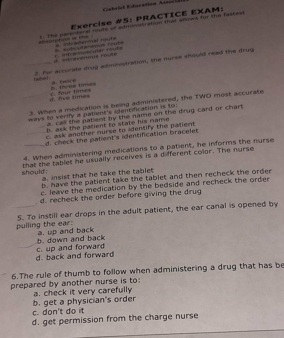 Exercise 8 Nclex Practice Questions 1 In Assessing The Client S Response To Narcotics The Nurse Understands That Mor 5