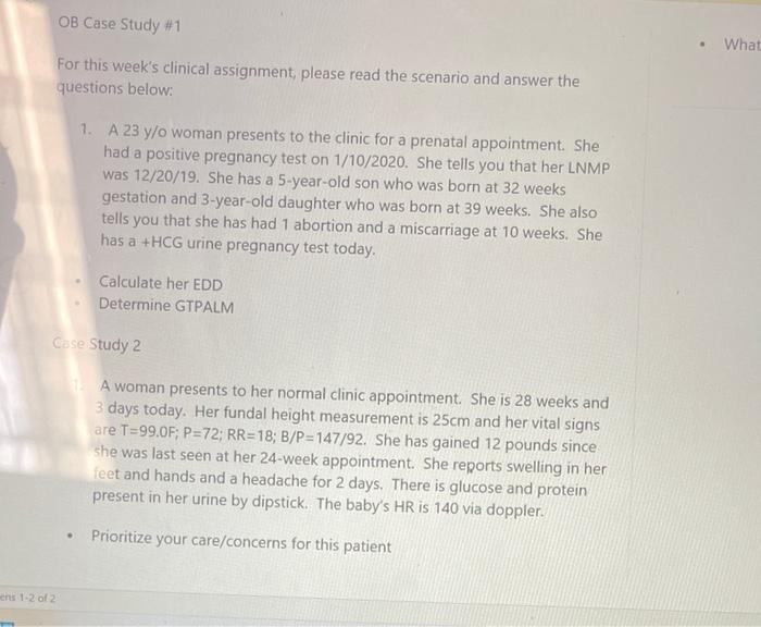 For This Week S Clinical Assignment Please Read The Scenario And Answer The Questions Below 1 A 23y O Woman Presents 1