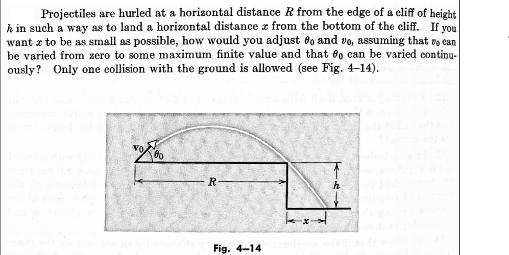 Projectiles Are Hurled At A Horizontal Distance R From The Edge Of A Cliff H In Such A Way As To Land A Horizontal Dista 1