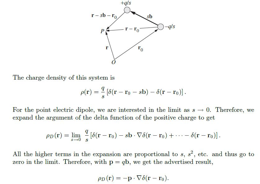 4 3 The Charge Density Of A Point Electric Dipole The Text Used Poisson S Equation To Show That The Charge Density Of A 2