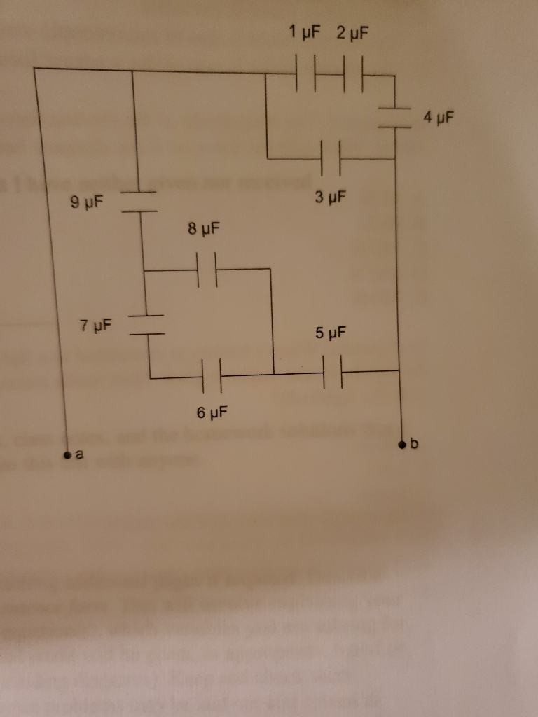 For The Diagram Below Find A The Equivalent Capacitance Of The Entire Network B The Potential Difference Between A An 1