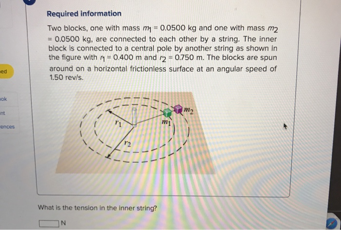 Required Information Two Blocks One With Mass M 0 0500 Kg And One With Mass M2 0 0500 Kg Are Connected To Each Oth 1