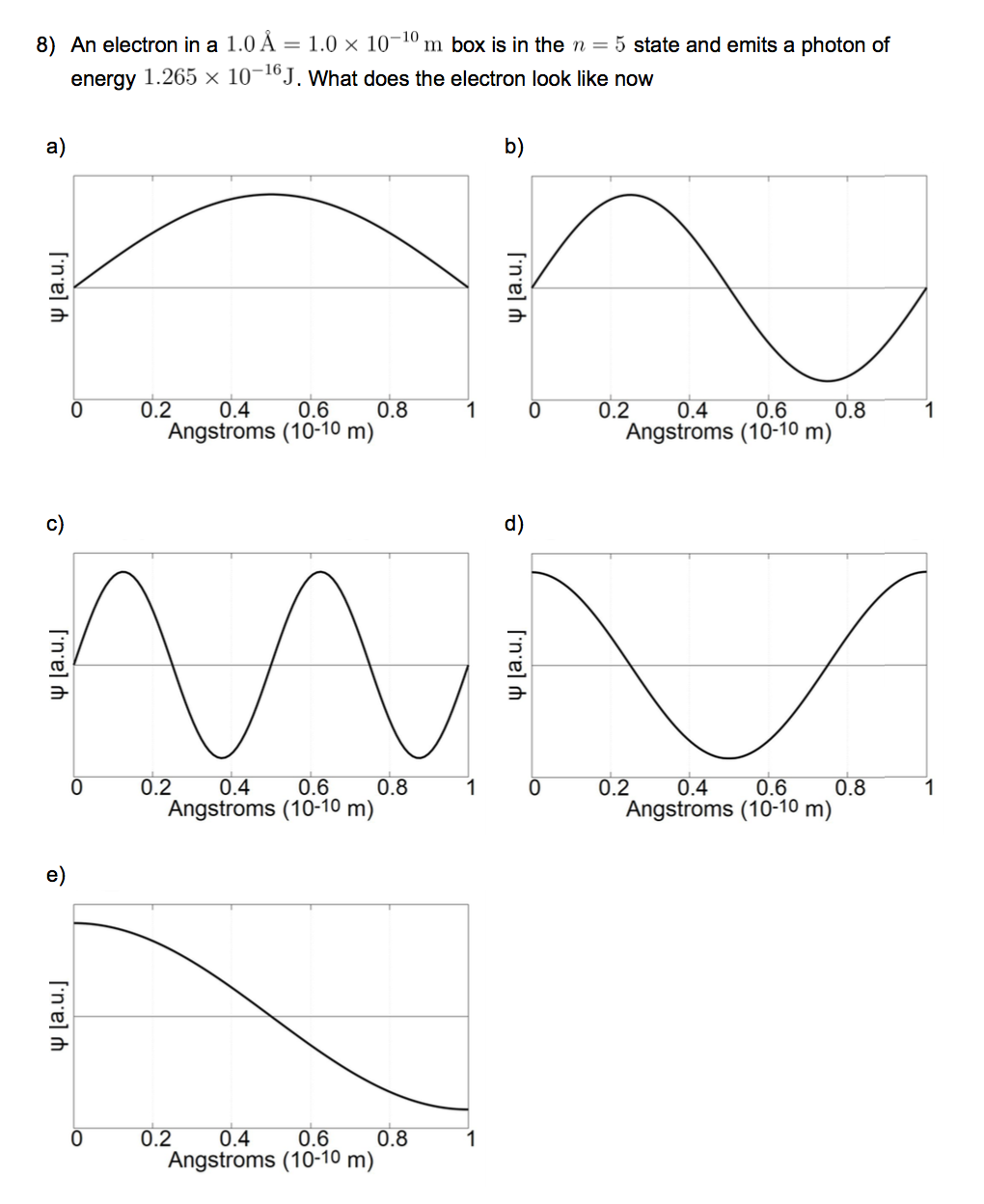 8 An Electron In A 1 0 X 1 0 X 10 10 M Box Is In The N 5 State And Emits A Photon Of Energy 1 265 X 10 16j What Do 1