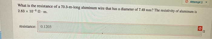 What Is The Resistance Of A 70 3 M Long Aluminum Wire That Has A Diameter Of 7 49 Mm The Resistivity Of Aluminum Is 2 8 1