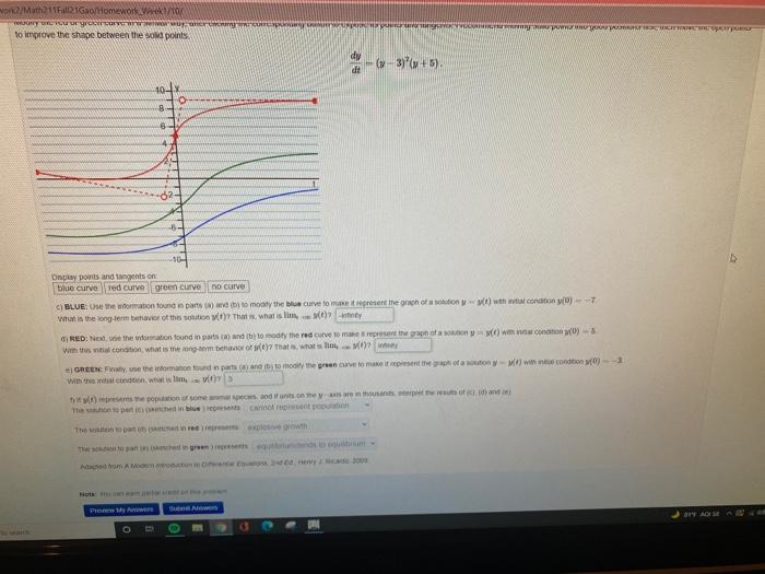 O2 Math211 Gao Momework Wo Yoyo Tumuturismo Wartawag To Improve The Shape Between The Solid Points Dy 6 3 5 Dt 50 1