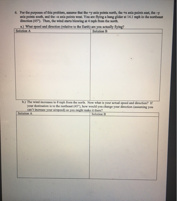 6 For The Purposes Of This Problem Assume That They Axis Points North The Atis Points East They Axis Points South 1