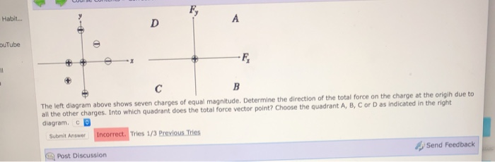 Habit Outube The Left Diagram Above Shows Seven Charges Of Equal Magnitude Determine The Direction Of The Total Force 1