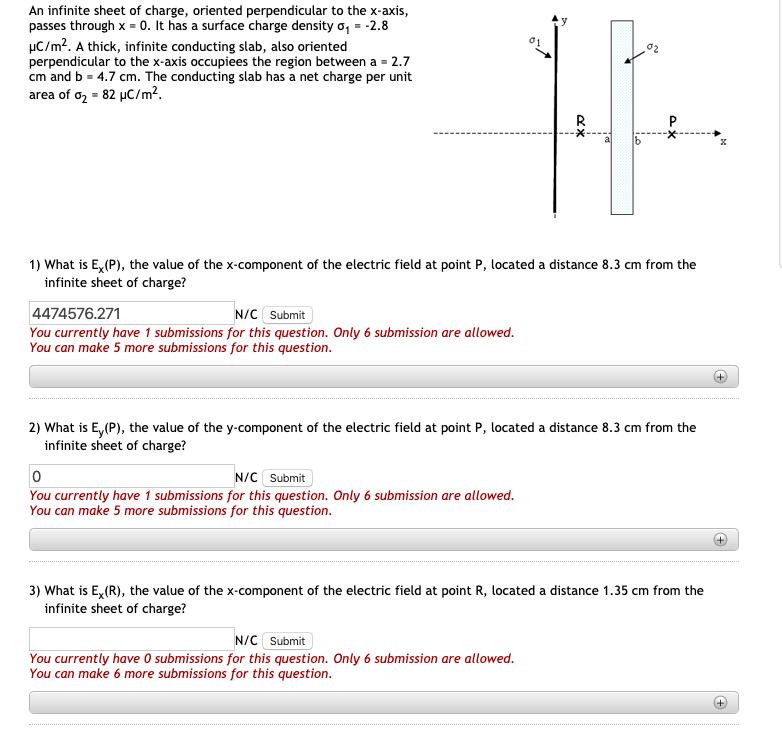 An Infinite Sheet Of Charge Oriented Perpendicular To The X Axis Passes Through X 0 It Has A Surface Charge Density 1