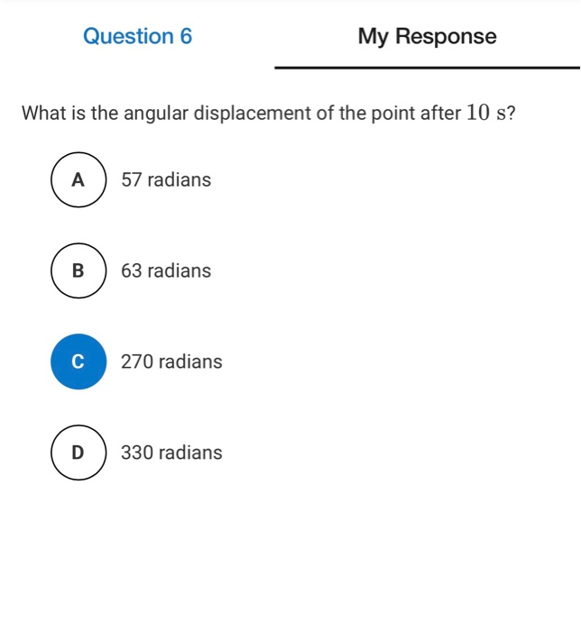 Question 6 My Response Angular Acceleration Rad S Doo 0 5 1 5 2 0 1 0 Time S A Point On The Edge Of A Disk Rotates A 2
