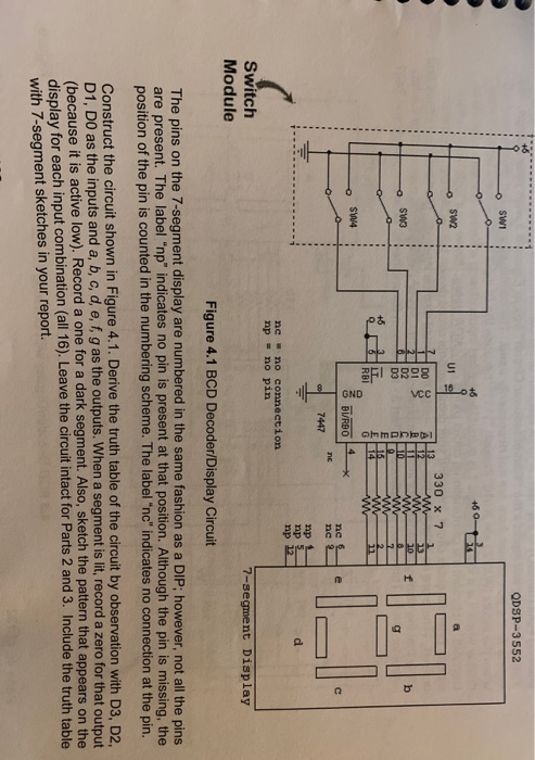 Qdsp 3552 6 6 Vcc 16 6 1 9998 Idadido 6 Pa 6 Gnd Burbo 6 7447 Np Nc No Connection Np No Pin Switch Module 7 Segmen 1
