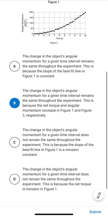 Question 19 A Student Conducts An Experiment To Test The Relationship Between The Net Torque Exerted On An Object And Th 2