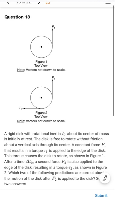 Tout Ce Tw Question 18 Figure 1 Top View Note Vectors Not Drawn To Scale F Figure 2 Top View Note Vectors Not Drawn 1