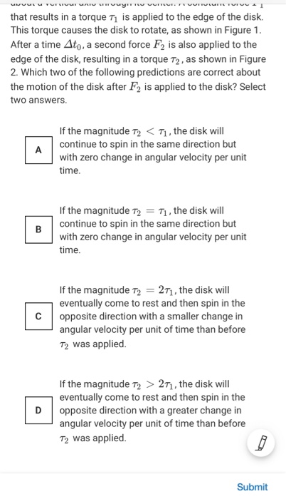 Tout Ce Tw Question 18 Figure 1 Top View Note Vectors Not Drawn To Scale F Figure 2 Top View Note Vectors Not Drawn 2