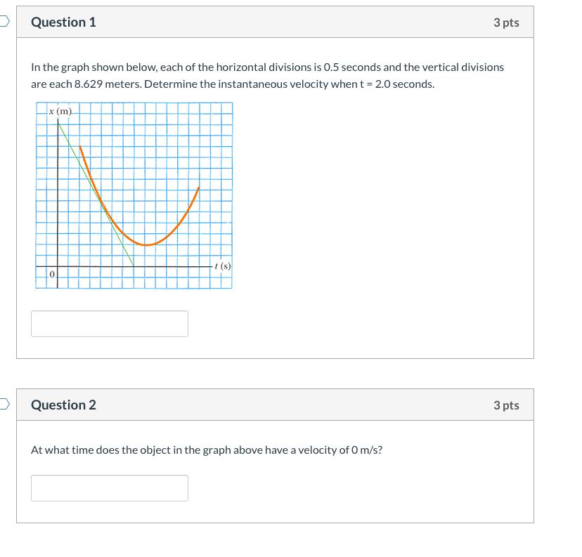 Question 1 3 Pts In The Graph Shown Below Each Of The Horizontal Divisions Is 0 5 Seconds And The Vertical Divisions Ar 1