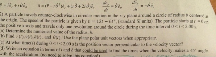 Deg Di I Re Ro E A Ro E Ro 2r E 9 E 2 A Particle Travels Counter Clockwise In Circular Motio 1
