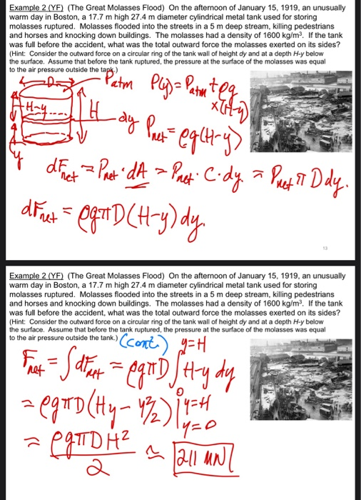 Example 2 Yf The Great Molasses Flood On The Afternoon Of January 15 1919 An Unusually Warm Day In Boston A 17 7 M 1