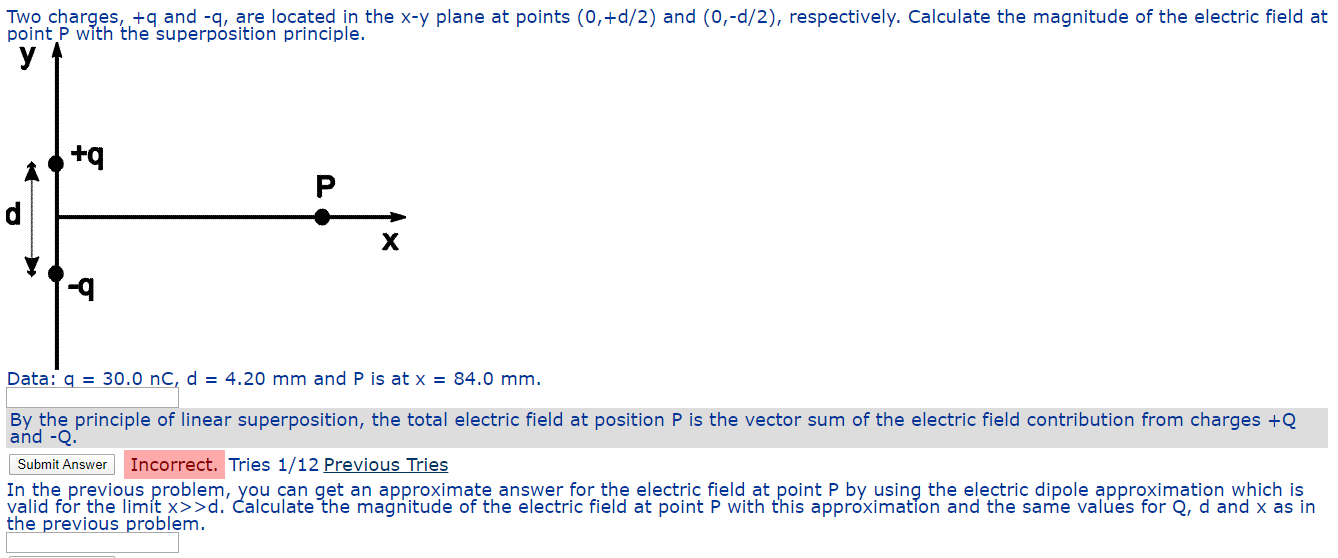 Two Charges And 9 Are Located In The X Y Plane At Points 0 D 2 And 0 D 2 Respectively Calculate The Magnitu 1