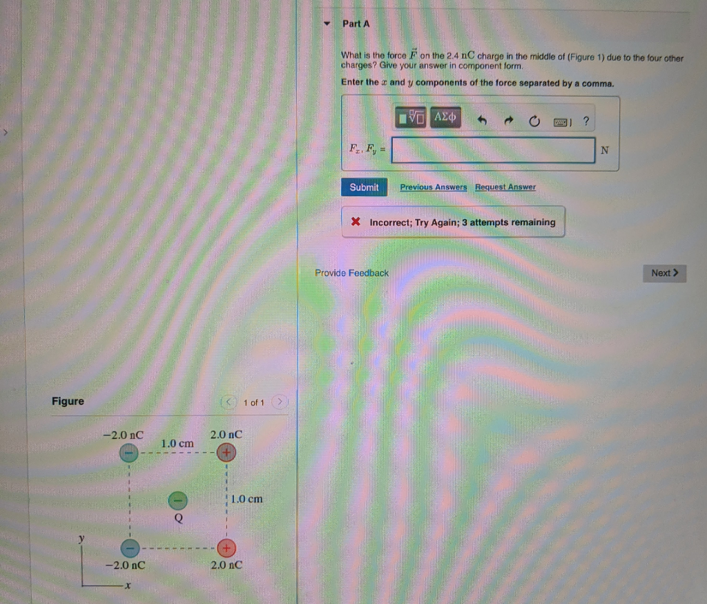What Is The Force F On The 2 4 No Charge In The Middle Of Figure 1 Due To The Four Other Charges Give Your Answer In 1