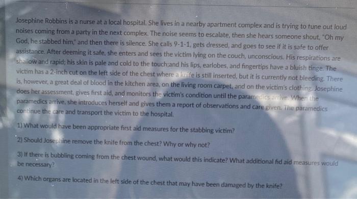 Josephine Robbins Is A Nurse At A Local Hospital She Lives In A Nearby Apartment Complex And Is Trying To Tune Out Loud 1