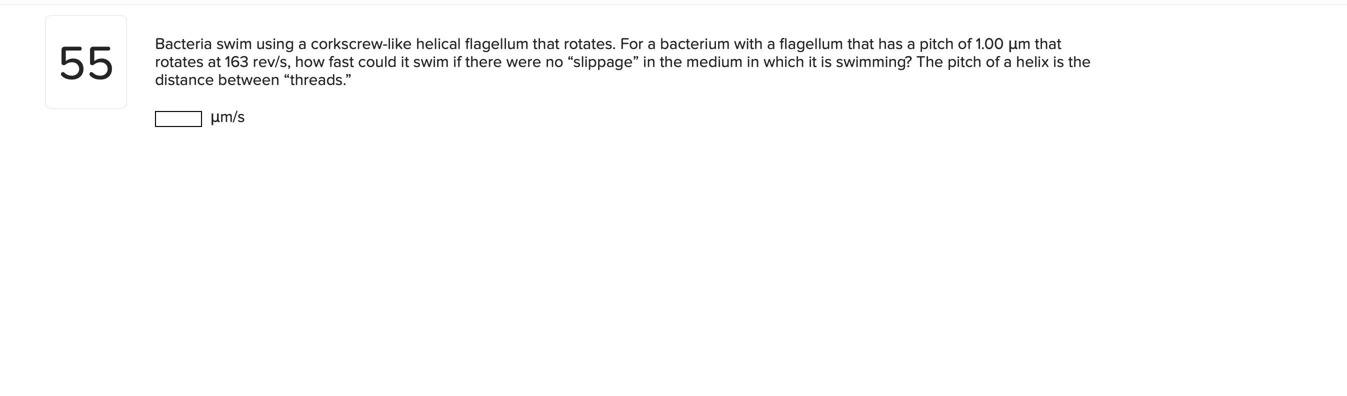 55 Bacteria Swim Using A Corkscrew Like Helical Flagellum That Rotates For A Bacterium With A Flagellum That Has A Pitc 1