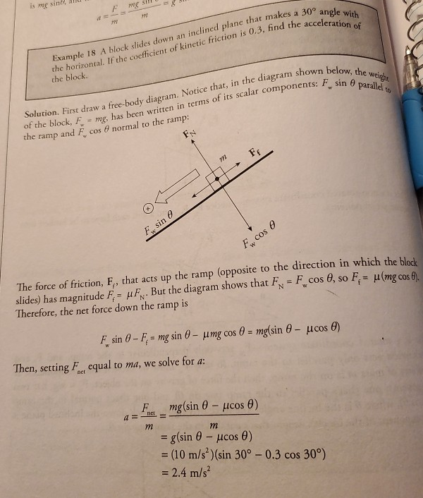 What Does Net Force Equals In This Graph Or Question Why Does F Net F W Sin Angle F F And Why Does Force O 1