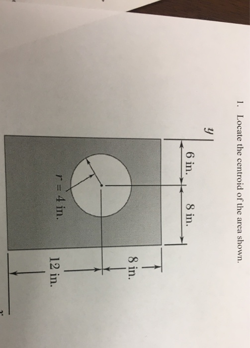 1 Locate The Centroid Of The Area Shown 6 In 8 In 8 In R 4 In 12 In 1
