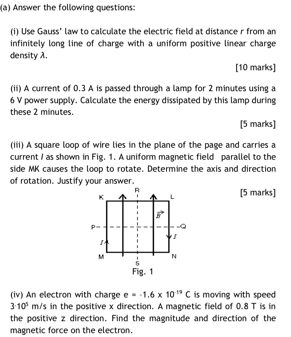 A Answer The Following Questions I Use Gauss Law To Calculate The Electric Field At Distance R From An Infinitely 1