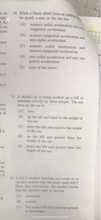 Man Mply La Han Nore 10 While A Ferris Wheel Turns At White Lar Speed A Seat On The Rim Has A Nonzero Radial Acceler 1