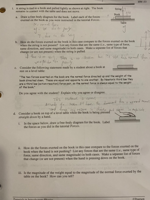 1 A String Is Tied To A Book And Pulled Lightly As Shown At Right The Book String Remains In Contact With The Table An 1