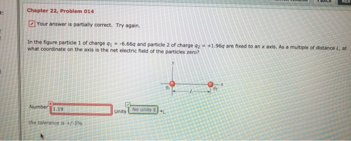 Chapter 22 Problem 014 Your Answer Is Partially Correct Try Again 1 969 Are Fixed To An X Axis As A Multiple Of Dis 1