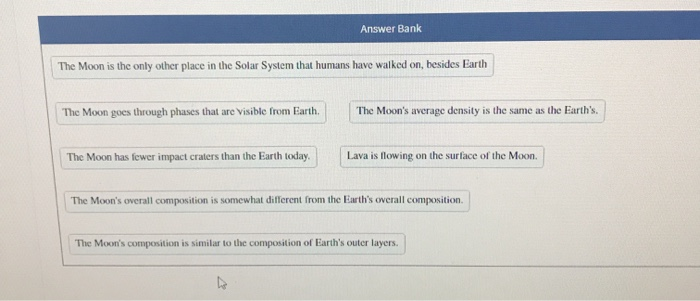 Decide Which Of The Observations About The Moon Are True And Support The Giant Impact Formation Hypothesis Which Are Tr 2