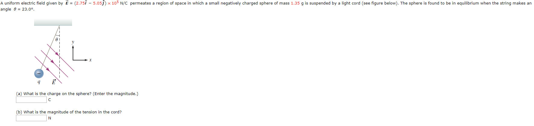 A Uniform Electric Field Given By E 2 751 5 059 X 105 N C Permeates A Region Of Space In Which A Small Negatively 1