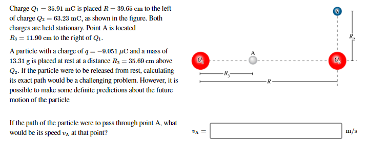 Charge Q1 35 91 Mc Is Placed R 39 65 Cm To The Left Of Charge Q2 63 23 Mc As Shown In The Figure Both Charges Ar 1
