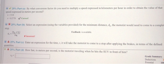 Ch 2 Part B Begin Date 2 3 2020 12 00 00 5 Problem 12 A Motorist In Spain Is On A Street That Has A Posted Speed L 2