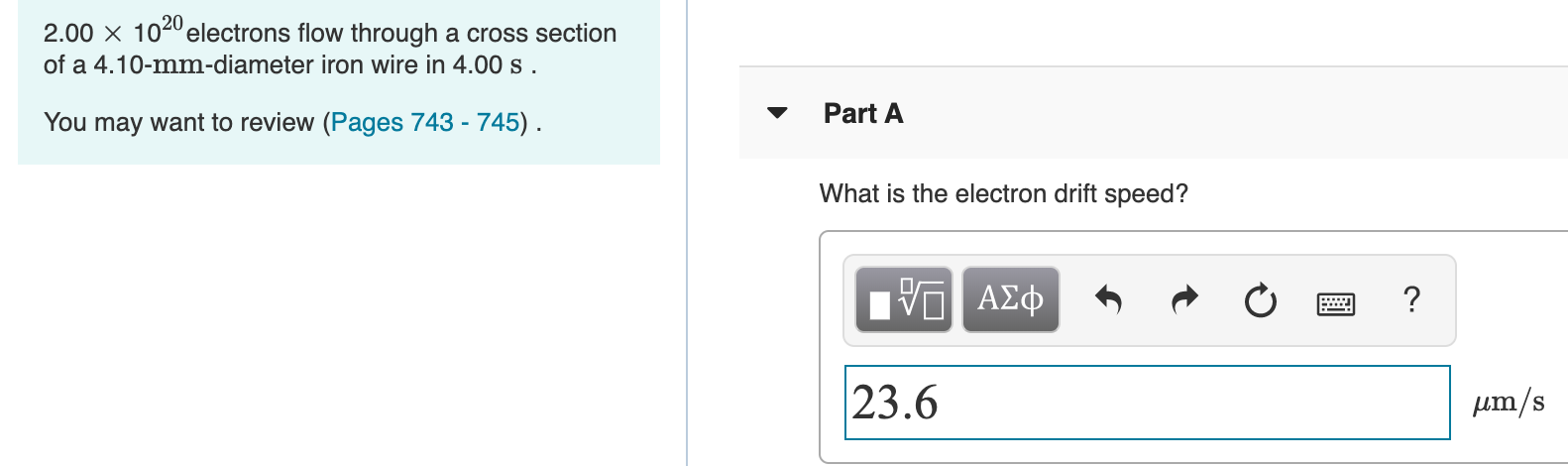 2 00 X 102 Electrons Flow Through A Cross Section Of A 4 10 Mm Diameter Iron Wire In 4 00 S You May Want To Review Pa 1