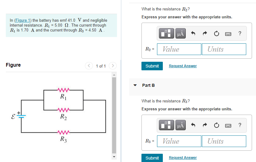 What Is The Resistance R2 Express Your Answer With The Appropriate Units In Figure 1 The Battery Has Emf 41 0 V And 1