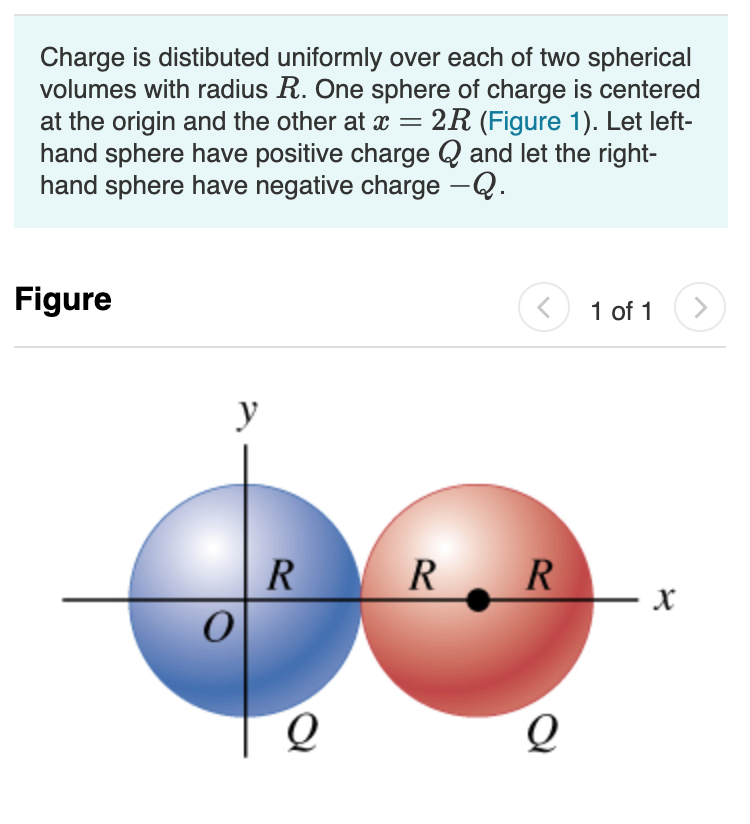 Charge Is Distibuted Uniformly Over Each Of Two Spherical Volumes With Radius R One Sphere Of Charge Is Centered At The 1