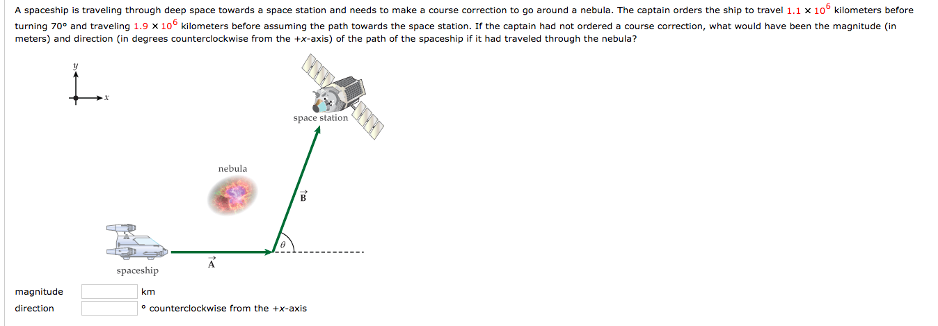 A Spaceship Is Traveling Through Deep Space Towards A Space Station And Needs To Make A Course Correction To Go Around A 1