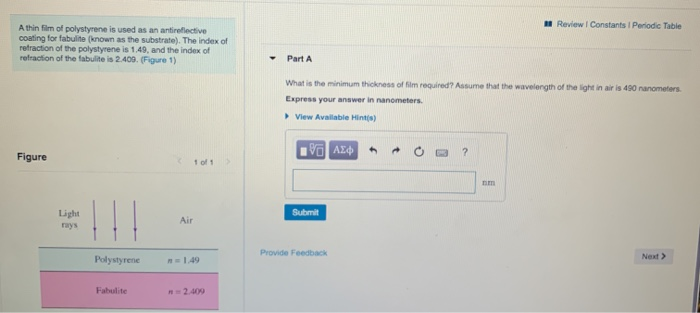 Review Constants Periodic Table Athin Film Of Polystyrene Is Used As An Antireflective Coating For Fabulne Known As The 1